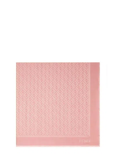 Fendi Organic Silk And Wool Shawl In Pink
