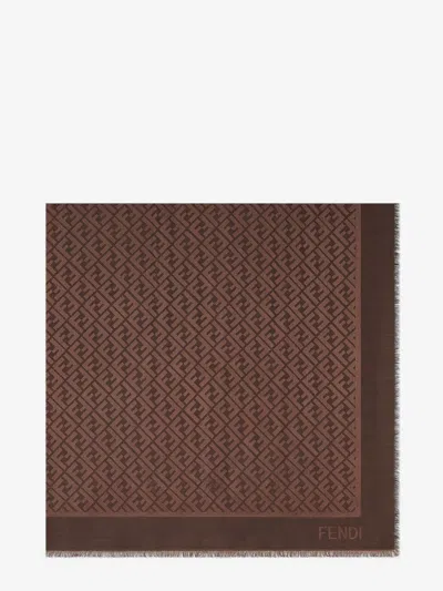 FENDI ORGANIC SILK AND WOOL SHAWL