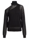 Fendi Organza Pull Sweater In Black