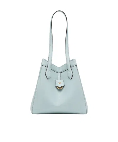 Fendi Origami Leather Tote In Green