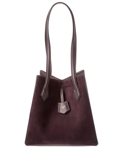 Fendi Origami Medium Suede & Leather Tote