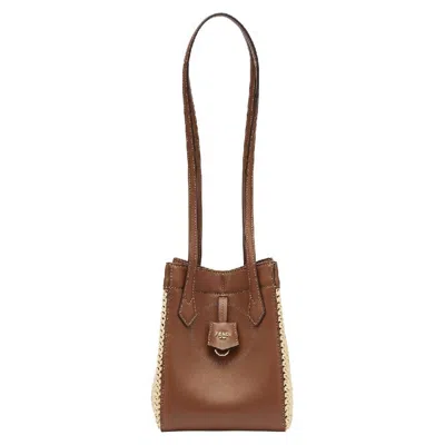 Fendi Mini Origami Leather Bag In Brown