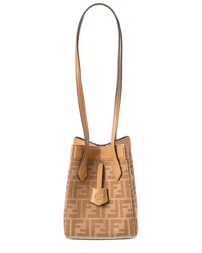 Fendi Origami Mini Ff Jacquard & Leather Shoulder Bag In Multi