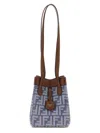 Fendi Women Origami Mini Ff Jacquard Fabric And Leather Shoulder Bag In Multi
