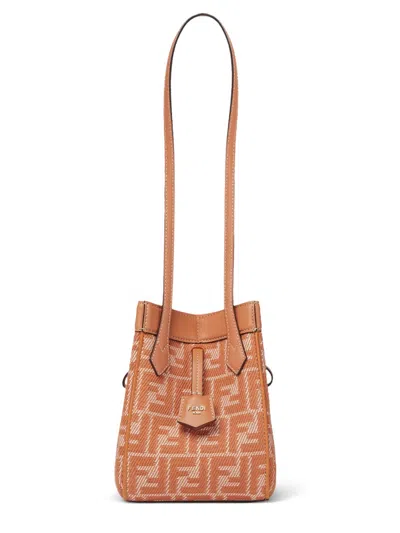 Fendi Origami Shoulder Bag In Brown
