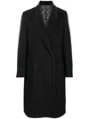 Fendi Ff-print Double-breasted Reversible Coat In Black