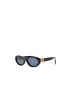 Fendi Ff Diamonds Black Oval Sunglasses In Blue