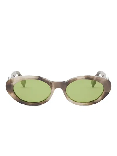 Fendi Oval-frame Sunglasses In Brown