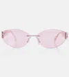 Fendi Oval Sunglasses In Pink