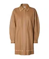 Fendi Overcoat Brown Leather Overcoat With Selleria Stitching In Brown