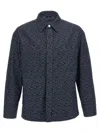 Fendi Giubbino In Denim Ricamato Uomo In Blue