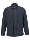 Fendi Giubbino In Denim Ricamato Uomo In Blue