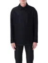 Fendi Embroidered Ff Long-sleeved Denim Jacket In Blue
