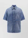 Fendi Oversize Denim Shirt With Breast And Frontal Pockets In Blue