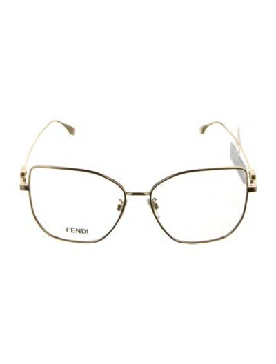 Pre-owned Fendi Oversize Eyeglasses In Gold