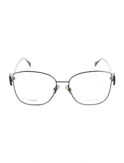 Pre-owned Fendi Oversize Eyeglasses In Silver