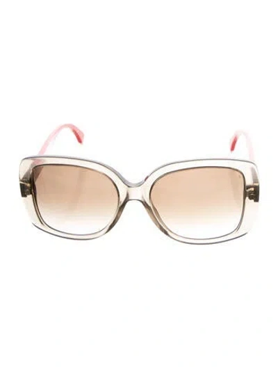 Pre-owned Fendi Oversize Gradient Sunglasses In Black
