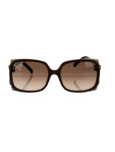 Pre-owned Fendi Oversize Gradient Sunglasses In Black