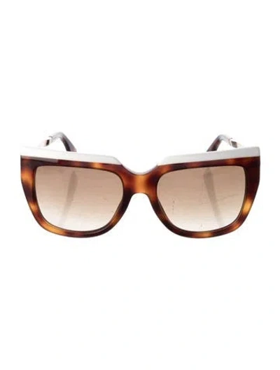 Pre-owned Fendi Oversize Gradient Sunglasses In Brown