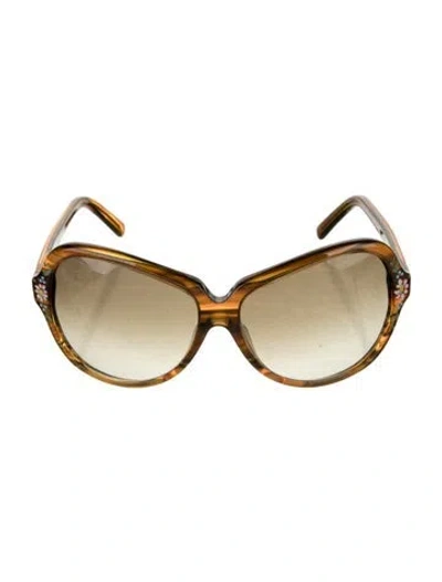 Pre-owned Fendi Oversize Gradient Sunglasses In Brown