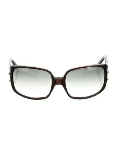 Pre-owned Fendi Oversize Gradient Sunglasses In Brown