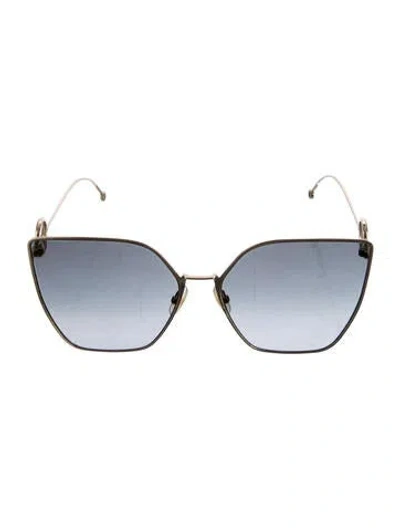 Pre-owned Fendi Oversize Gradient Sunglasses In Gold