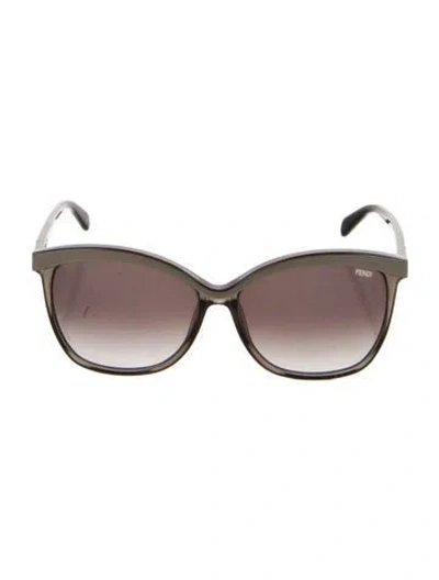 Pre-owned Fendi Oversize Gradient Sunglasses In Grey