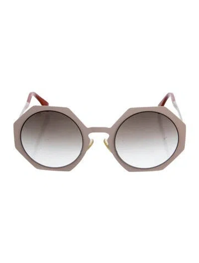 Pre-owned Fendi Oversize Gradient Sunglasses In Pink