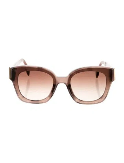 Pre-owned Fendi Oversize Gradient Sunglasses In White