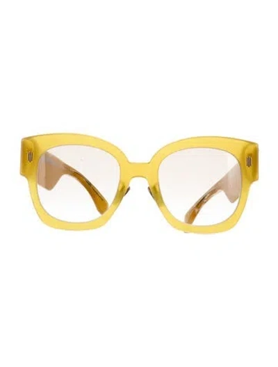 Pre-owned Fendi Oversize Gradient Sunglasses In Yellow
