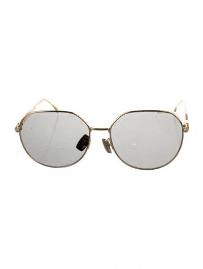 Pre-owned Fendi Oversize Tinted Sunglasses In Gold