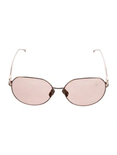 Pre-owned Fendi Oversize Tinted Sunglasses In Gold