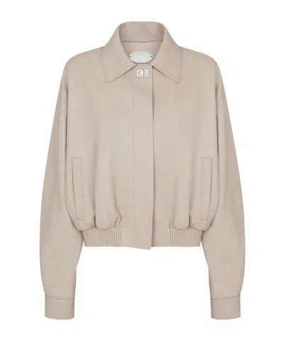 Fendi Oversized Bomber Jacket In Dove-grey