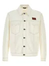Fendi Denim Jacket With Adjustable Hem And Chest Pockets In Neutral