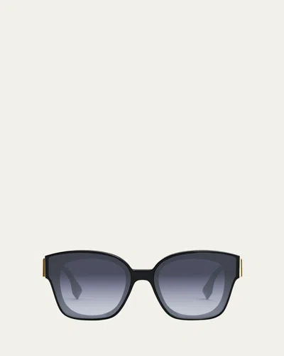 Fendi First Fe 40098i 01w Square Sunglasses In Blue