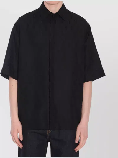 Fendi Oversized Jacquard Linen Shirt In Black