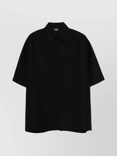 Fendi Ff Jacquard Shirt In Black
