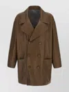 Fendi Double-breasted Leather Coat Coats And Trench Coats Brown In Brown