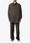 Fendi Wool Shirt With Back Yoke And Chest Pockets In Gray