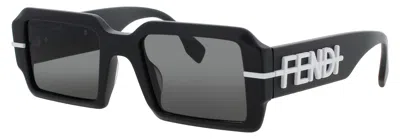 Fendi Oversized Rectangular Acetate Sunglasses In Black