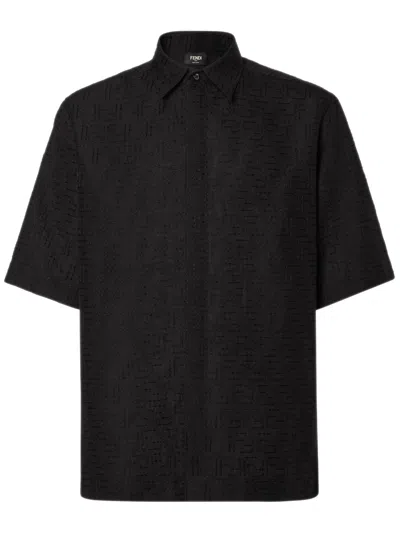 Fendi Oversized Short-sleeved Shirt - Slim Fit In Black