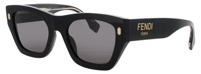 Fendi Oversized Square Acetate Sunglasses In Black