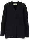 Fendi Black Reversible Cardigan With Jacquard Ff Motif In Knit Woman In Black