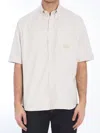 Fendi Crest Oxford Cotton Shirt Clothing In Beige