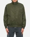 Fendi Grey Logo Patch Jacket In Green