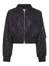 Fendi Bomber In Tessuto Ff Jacquard Nero In Black