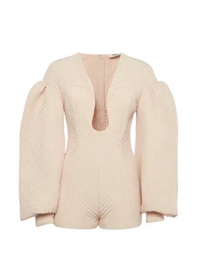 Pre-owned Fendi Padded Jumpsuit In Pink