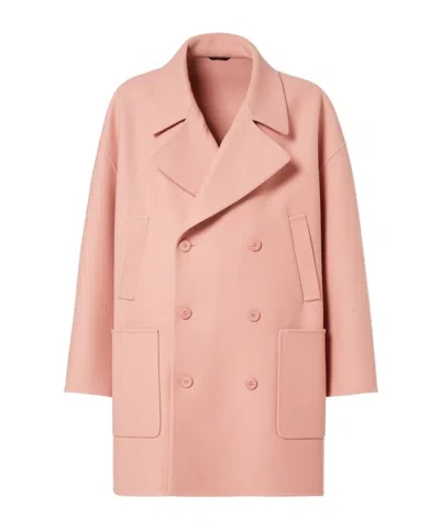 Fendi Double-breasted Patch-pocket Coat In Pink