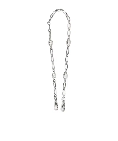 Fendi Palladium-colored Metal Shoulder Strap In Silver