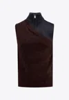 Fendi Paneled Wool Sleeveless Sweater Vest